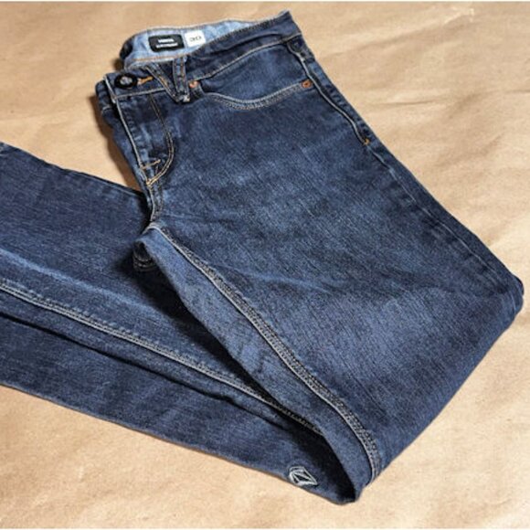 Volcom Vorta Slim Straight Jeans, Size 30, Dark Denim, Plain Pockets - Picture 2 of 5
